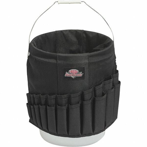 Bucket Boss - 44 Pocket General Purpose Holster - Polyester, Black, 11" Wide x 11" High - Makers Industrial Supply