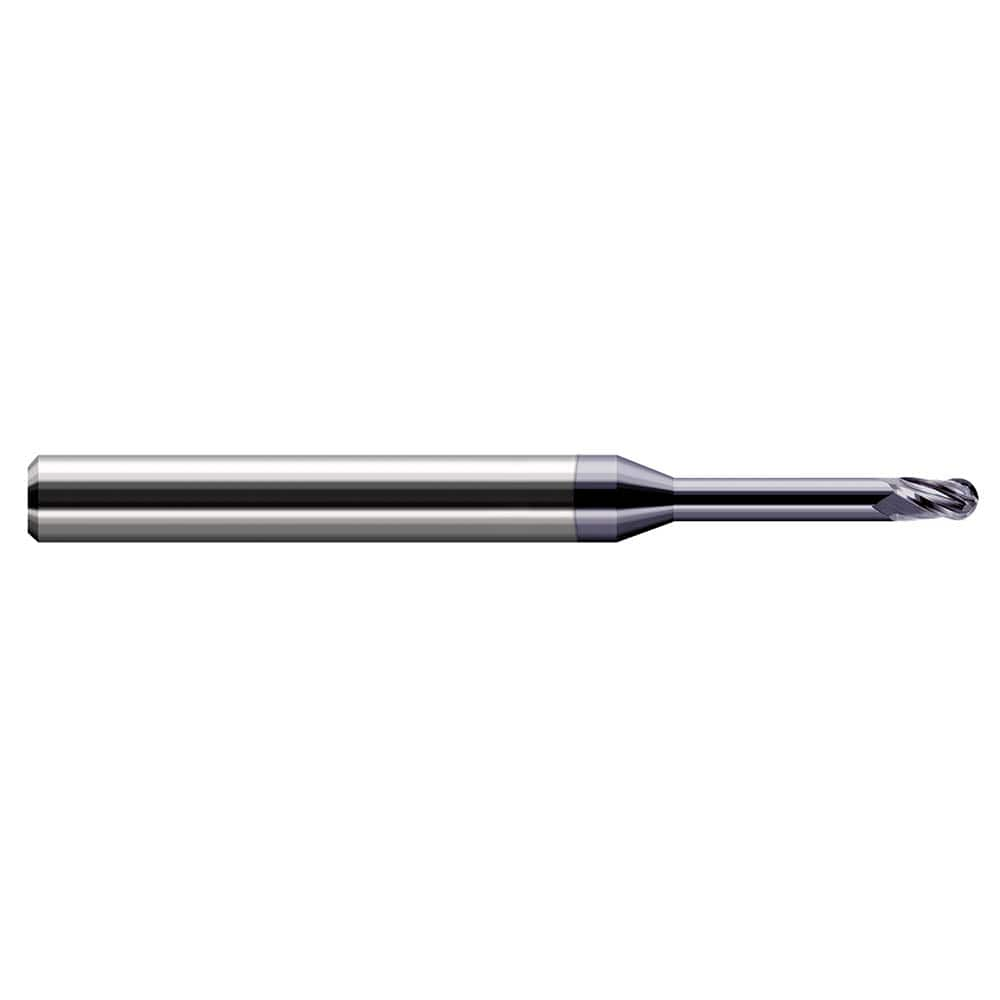 Harvey Tool - Ball End Mills; Mill Diameter (mm): 0.50 ; Mill Diameter (Decimal Inch): 0.0200 ; Number of Flutes: 3 ; Length of Cut (Decimal Inch): 0.0300 ; Material: Solid Carbide ; Overall Length (Inch): 2-1/2 - Exact Industrial Supply