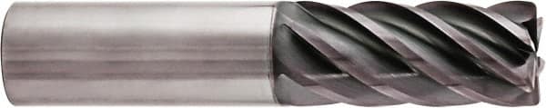 Niagara Cutter - 1", 6 Flute, Single End, Solid Carbide, 0.19" Corner Radius End Mill - 5" OAL, 38° Helix, Right Hand Flute, 2" LOC, Right Hand Cut - Makers Industrial Supply