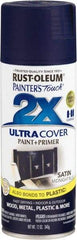 Rust-Oleum - Midnight Blue, Satin, Enamel Spray Paint - 8 Sq Ft per Can, 12 oz Container, Use on Multipurpose - Makers Industrial Supply