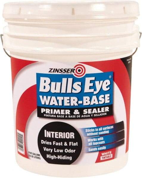 Rust-Oleum - 5 Gal White Water-Based Acrylic Enamel Primer - 1000 Sq Ft Coverage, <100 gL Content, Quick Drying, Interior/Exterior - Makers Industrial Supply