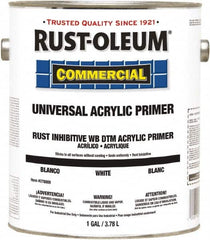 Rust-Oleum - 1 Gal White Water-Based Acrylic Enamel Primer - 350 to 450 Sq Ft Coverage, <100 gL Content, Quick Drying, Interior/Exterior - Makers Industrial Supply