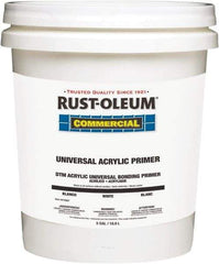 Rust-Oleum - 5 Gal White Water-Based Acrylic Enamel Primer - 350 to 450 Sq Ft Coverage, <100 gL Content, Quick Drying, Interior/Exterior - Makers Industrial Supply