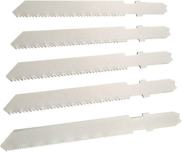 Disston - 5 Piece, 2-3/4" to 3-1/2" Long, 6 to 14 Teeth per Inch, Carbon Jig Saw Blade Set - Toothed Edge, U-Shank - Makers Industrial Supply