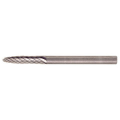 SF-6 Standard Cut Solid Carbide Bur-Round Nose Tree Shape - Exact Industrial Supply