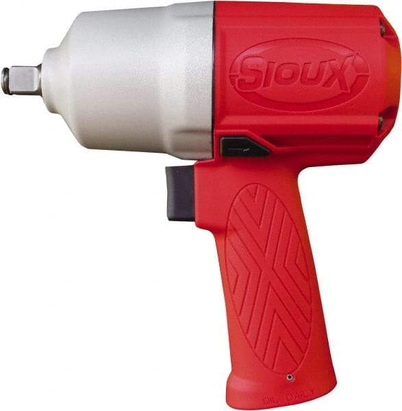 Sioux Tools - 1/2" Drive, 11,000 RPM, 780 Ft/Lb Torque Impact Wrench - Pistol Grip Handle, 1,250 IPM, 4 CFM, 90 psi, 1/4" Inlet - Makers Industrial Supply