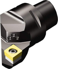 Sandvik Coromant - Left Hand Cut, Size C6, CCMT 432 Insert Compatiblity, Modular Turning & Profiling Cutting Unit Head - 45mm Ctr to Cutting Edge, 65mm Head Length, Through Coolant, Series CoroTurn 107 - Makers Industrial Supply