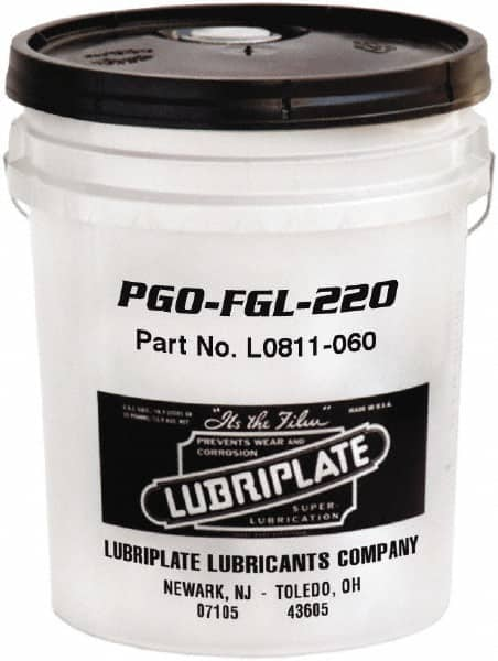 Lubriplate - 5 Gal Pail, Synthetic Gear Oil - 6°F to 443°F, 227 St Viscosity at 40°C, 42 St Viscosity at 100°C, ISO 220 - Makers Industrial Supply