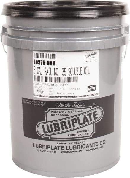 Lubriplate - Lubriplate 35, 5 Gal Pail Cutting Fluid - Water Soluble - Makers Industrial Supply