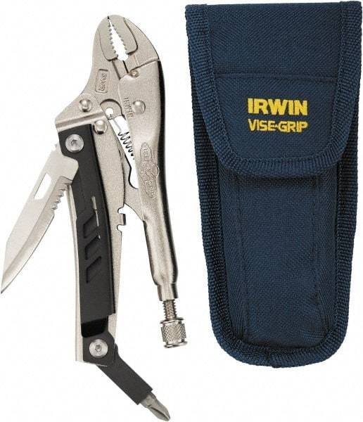 Irwin - 5-1/2" OAL Curved Jaw Locking Pliers - 1-1/4" Jaw Opening - Makers Industrial Supply