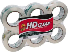 Duck - 1-7/8" x 110 Yd Clear Acrylic Adhesive Packaging Tape - Polypropylene Film Backing, 2.6 mil Thick, 31 Lb Tensile Strength, Series DUC - Makers Industrial Supply