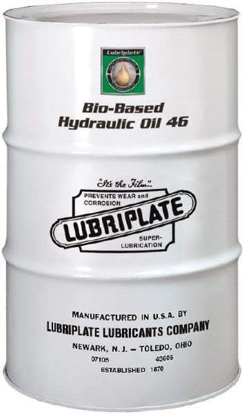 Lubriplate - 55 Gal Drum Botanical Hydraulic Oil - SAE 20, ISO 46, 43.8 cSt at 40°C & 9.67 cSt at 100°C - Makers Industrial Supply