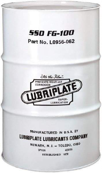 Lubriplate - 55 Gal Drum, Synthetic Seamer Oil - SAE 40, ISO 100, 106.7 cSt at 40°C, 13.9 cSt at 100°C, Food Grade - Makers Industrial Supply