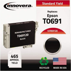 innovera - Black Inkjet Printer Cartridge - Use with Epson Stylus C120, CX5000, CX6000, CX7000F, CX7400, CX7450, CX8400, CX9400, NX100, NX200, NX300, NX400, WorkForce 30, 40 - Makers Industrial Supply