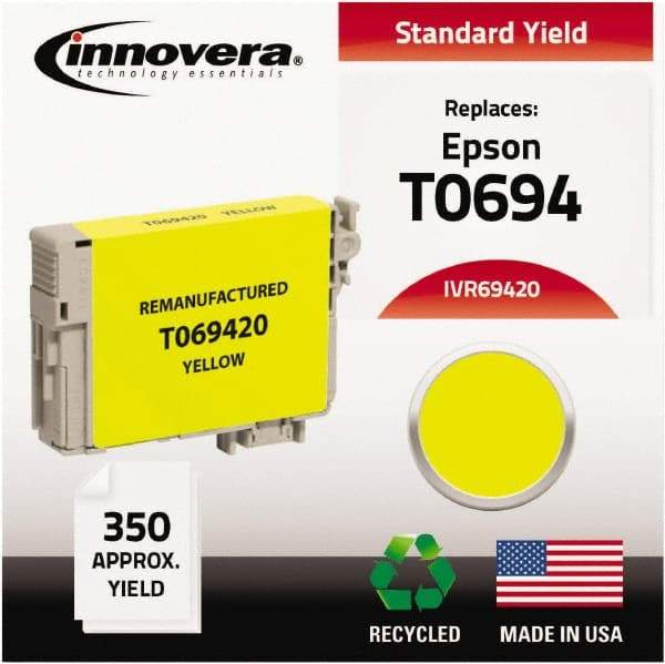 innovera - Yellow Inkjet Printer Cartridge - Use with Epson Stylus C120, CX5000, CX6000, CX7000F, CX7400, CX7450, CX8400, CX9400, NX100, NX200, NX300, NX400, WorkForce 30, 40 - Makers Industrial Supply