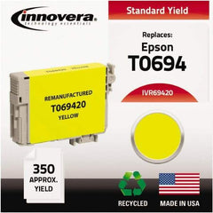 innovera - Yellow Inkjet Printer Cartridge - Use with Epson Stylus C120, CX5000, CX6000, CX7000F, CX7400, CX7450, CX8400, CX9400, NX100, NX200, NX300, NX400, WorkForce 30, 40 - Makers Industrial Supply