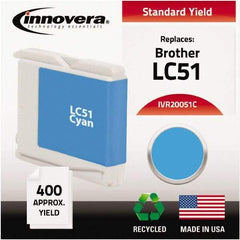 innovera - Cyan Ink Cartridge - Use with Brother DCP-130C, 330C, 350C, Fax 1360, 1860C, 1960C, 2480C, 2580C, MFC-230C, 240C, 440CN, 465CN, 665CW, 685CW, 845CW, 885CW, 3360C, 5460CN, 5860CN - Makers Industrial Supply