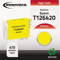 innovera - Yellow Inkjet Printer Cartridge - Use with Epson Stylus NX330, NX430, Workforce 60, 435, 520, 545, 630, 633, 635, 645, 840, 845, 7010, 7510 - Makers Industrial Supply