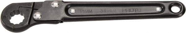 Proto - 12mm, Black Finish, Ratcheting Flare Nut Wrench - 12 Points, 5.437" OAL, Steel, Single End Head - Makers Industrial Supply