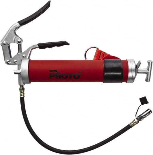 Proto - 3,600 Max psi, Flexible Pistol Grease Gun - 14 oz (Cartridge) & 16 oz (Bulk) Capacity, 3-Way, Bulk, Cartridge & Filler Pump - Makers Industrial Supply