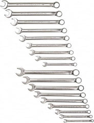 Proto - 18 Piece, 1/4" to 3/4" (mm), 12 Point Combination Wrench Set - Inch/Metric Measurement Standard, Satin Finish - Makers Industrial Supply