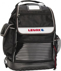 Lenox - 30 Pocket Black Ballistic Nylon Backpack Tool Bag - 6" Wide x 14" Deep x 18" High - Makers Industrial Supply