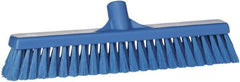 Vikan - 16" Fine Particle Synthetic Push Broom - 2" Bristle Length, Plastic Block, European Threaded Handle Connection - Makers Industrial Supply