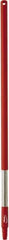 Vikan - 59 x 1-1/4" Fiberglass Squeegee Handle - European Threaded Connection, Red - Makers Industrial Supply