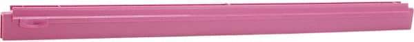 Vikan - 24" Rubber Blade Squeegee Refill - Double Edge, Pink, Plastic Holder - Makers Industrial Supply