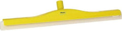 Vikan - 24" Foam Rubber Blade Floor Squeegee - Double Edge, Yellow, Plastic Holder - Makers Industrial Supply