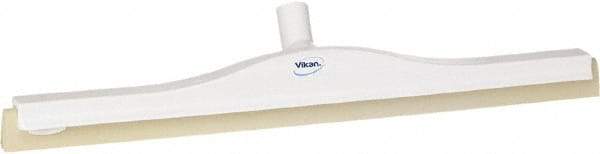 Vikan - 24" Foam Rubber Blade Floor Squeegee - Double Edge, White, Plastic Holder - Makers Industrial Supply