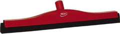 Vikan - 20" Foam Rubber Blade Bench Squeegee - Double Edge, Red, Plastic Holder - Makers Industrial Supply