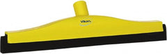 Vikan - 16" Foam Rubber Blade Bench Squeegee - Double Edge, Yellow, Plastic Holder - Makers Industrial Supply