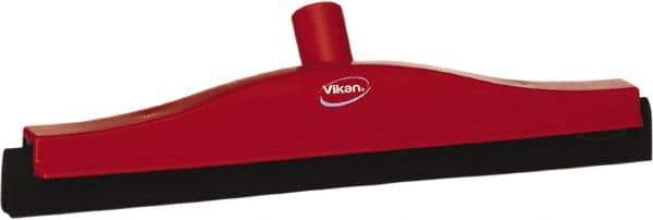 Vikan - 16" Foam Rubber Blade Bench Squeegee - Double Edge, Red, Plastic Holder - Makers Industrial Supply