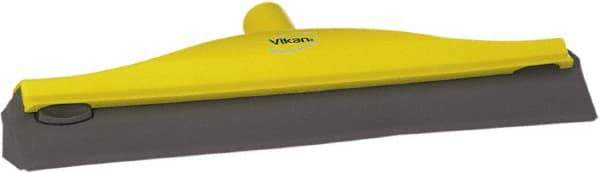 Vikan - 16" Rubber Blade Ceiling Squeegee - Double Edge, Yellow, Plastic Holder - Makers Industrial Supply