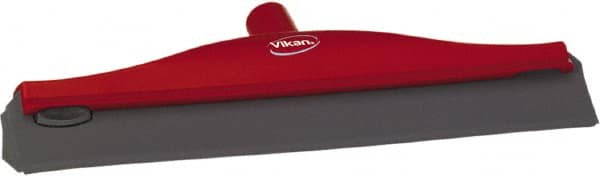 Vikan - 16" Rubber Blade Ceiling Squeegee - Double Edge, Red, Plastic Holder - Makers Industrial Supply