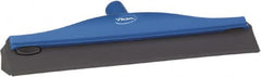 Vikan - 16" Rubber Blade Ceiling Squeegee - Double Edge, Blue, Plastic Holder - Makers Industrial Supply