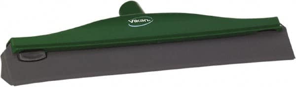 Vikan - 16" Rubber Blade Ceiling Squeegee - Double Edge, Green, Plastic Holder - Makers Industrial Supply