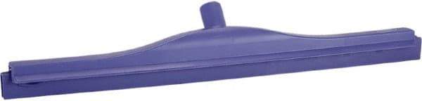 Vikan - 24" Rubber Blade Floor Squeegee - Double Edge, Purple, Plastic Holder - Makers Industrial Supply