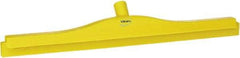 Vikan - 24" Rubber Blade Floor Squeegee - Double Edge, Yellow, Plastic Holder - Makers Industrial Supply