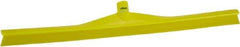 Vikan - 27.56" Rubber Blade Floor Squeegee - Single Edge, Yellow, Plastic Holder - Makers Industrial Supply