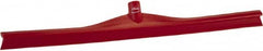 Vikan - 27.56" Rubber Blade Floor Squeegee - Single Edge, Red, Plastic Holder - Makers Industrial Supply