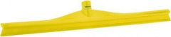 Vikan - 23.62" Rubber Blade Floor Squeegee - Single Edge, Yellow, Plastic Holder - Makers Industrial Supply