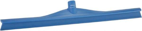 Vikan - 23.62" Rubber Blade Floor Squeegee - Single Edge, Blue, Plastic Holder - Makers Industrial Supply