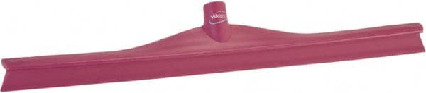 Vikan - 23.62" Rubber Blade Floor Squeegee - Single Edge, Pink, Plastic Holder - Makers Industrial Supply