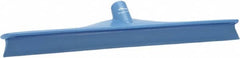 Vikan - 19.67" Rubber Blade Floor Squeegee - Single Edge, Blue, Plastic Holder - Makers Industrial Supply