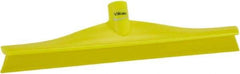 Vikan - 15-3/4" Rubber Blade Floor Squeegee - Single Edge, Yellow, Plastic Holder - Makers Industrial Supply