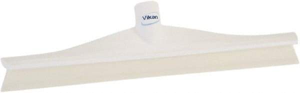 Vikan - 15-3/4" Rubber Blade Floor Squeegee - Single Edge, White, Plastic Holder - Makers Industrial Supply