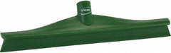 Vikan - 15-3/4" Rubber Blade Floor Squeegee - Single Edge, Green, Plastic Holder - Makers Industrial Supply