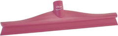 Vikan - 15-3/4" Rubber Blade Floor Squeegee - Single Edge, Pink, Plastic Holder - Makers Industrial Supply